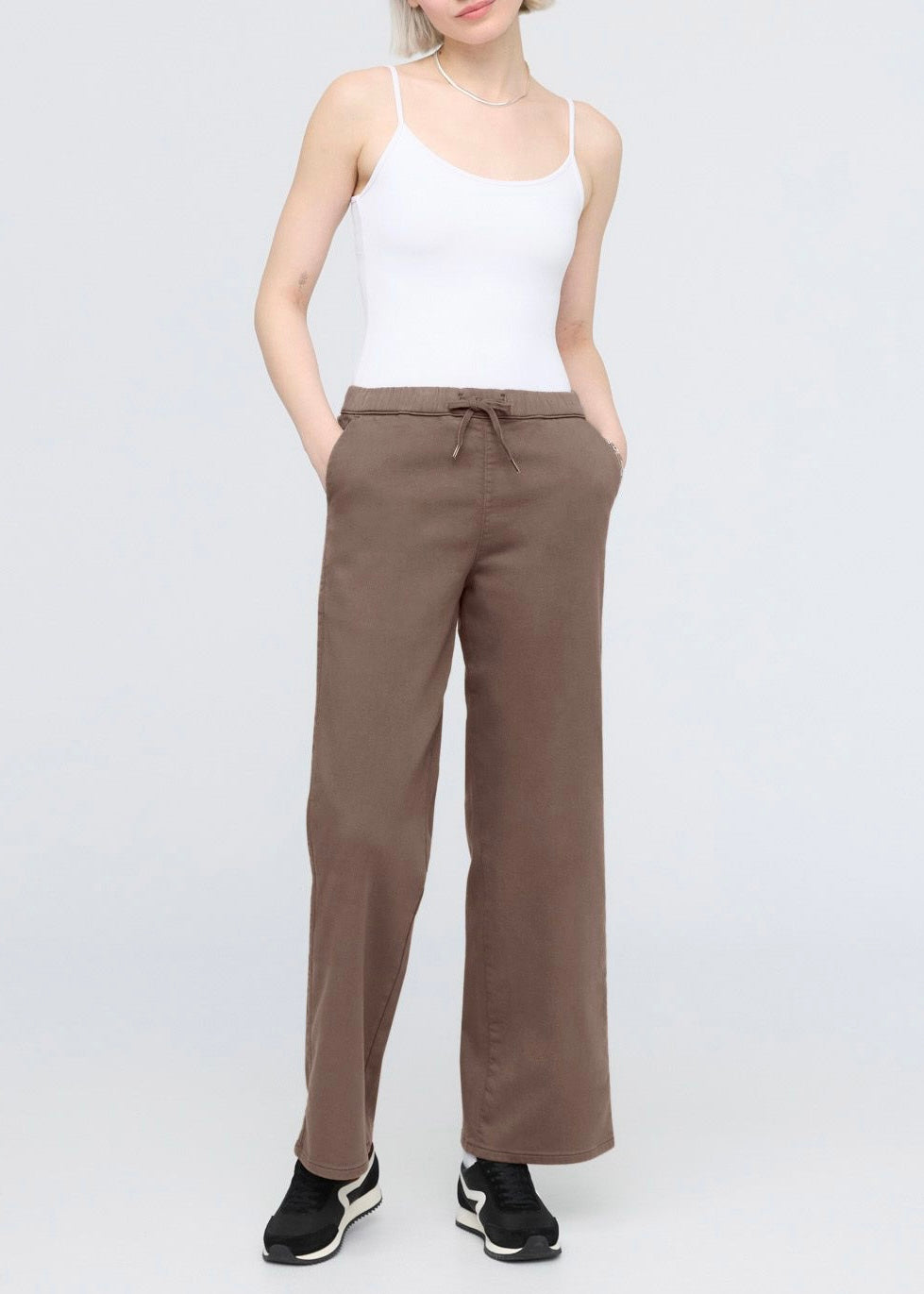 No Sweat Wide Leg Pant in Canteen