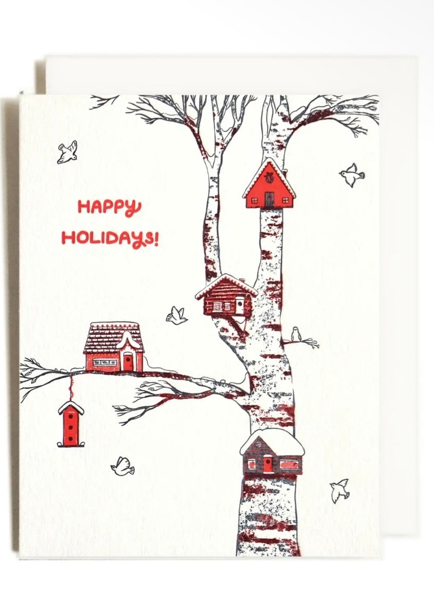 Birdhouse Holiday | Letterpress Card