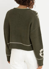 Antique Floral Crop Cardigan