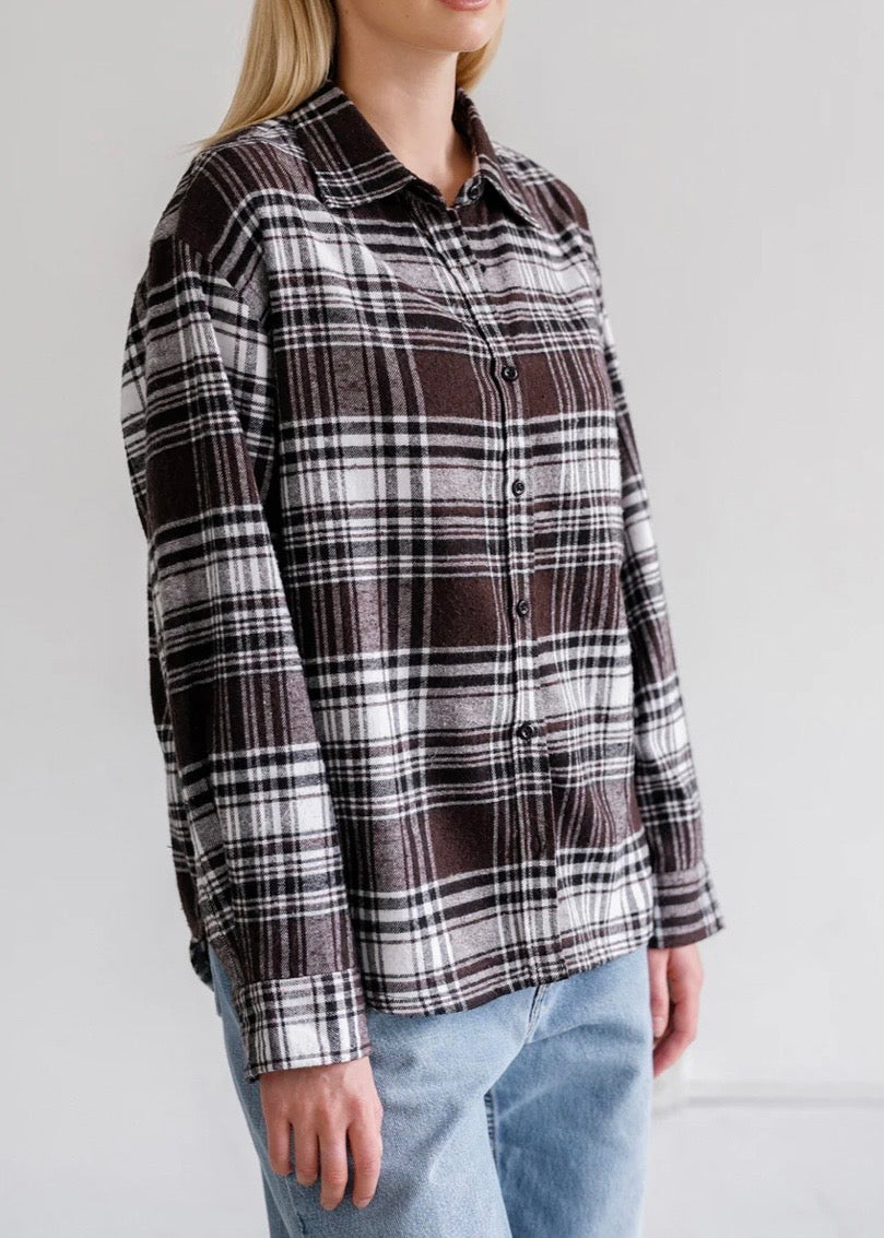 Oversized Plaid Button Up