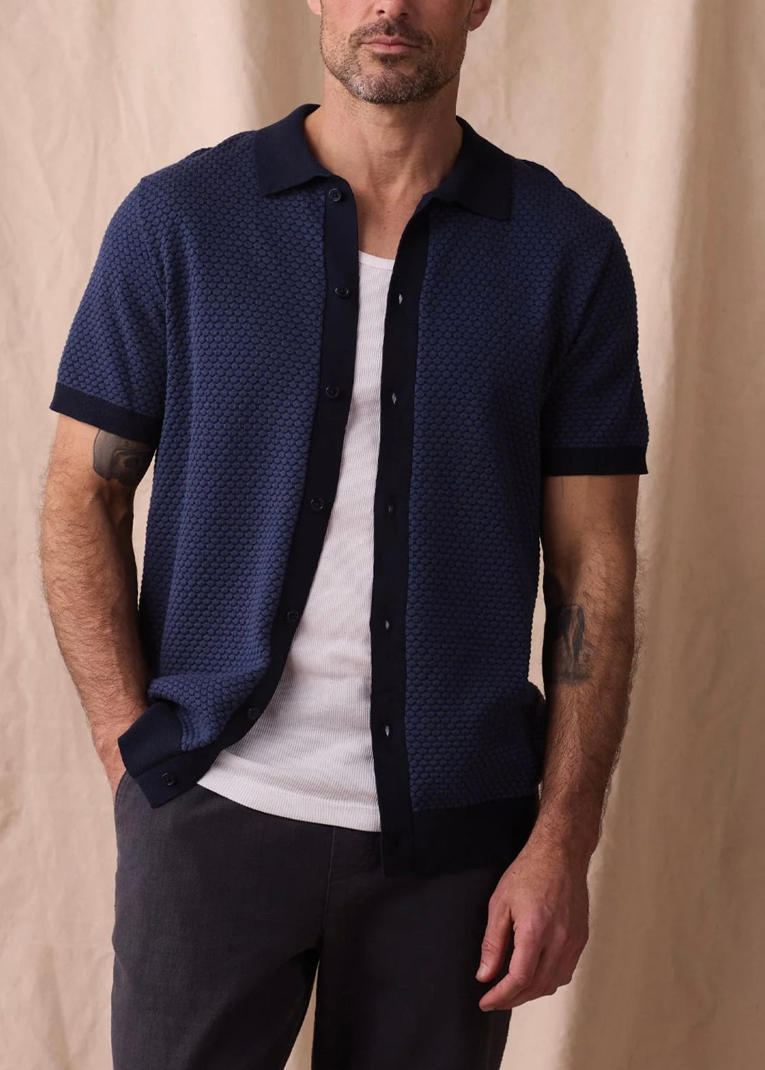 Robles Knit Jacquard Button Up