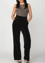 Wide Leg Velour Pant