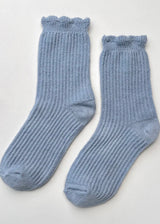 Linen Scallop Socks