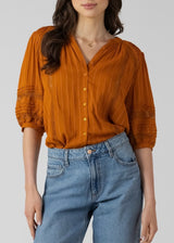 Golden Hour Pin Tuck Blouse