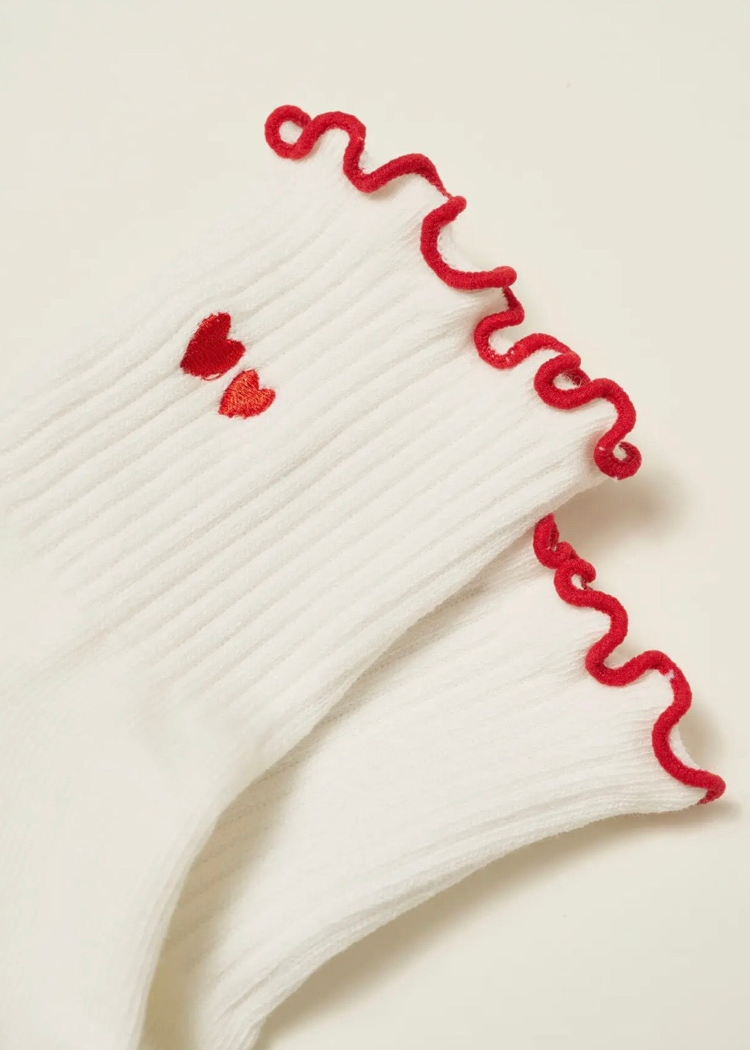 Heart Ruffle Grip Socks