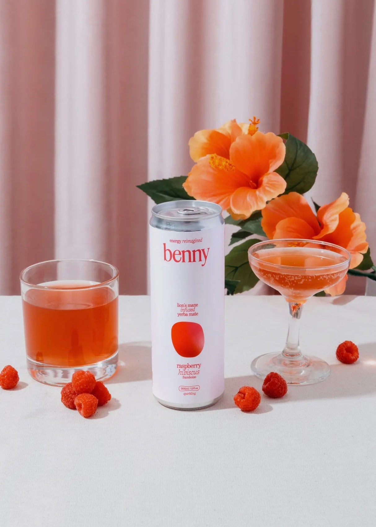 Raspberry Hibiscus + Lion's Mane Soft Energy Drink