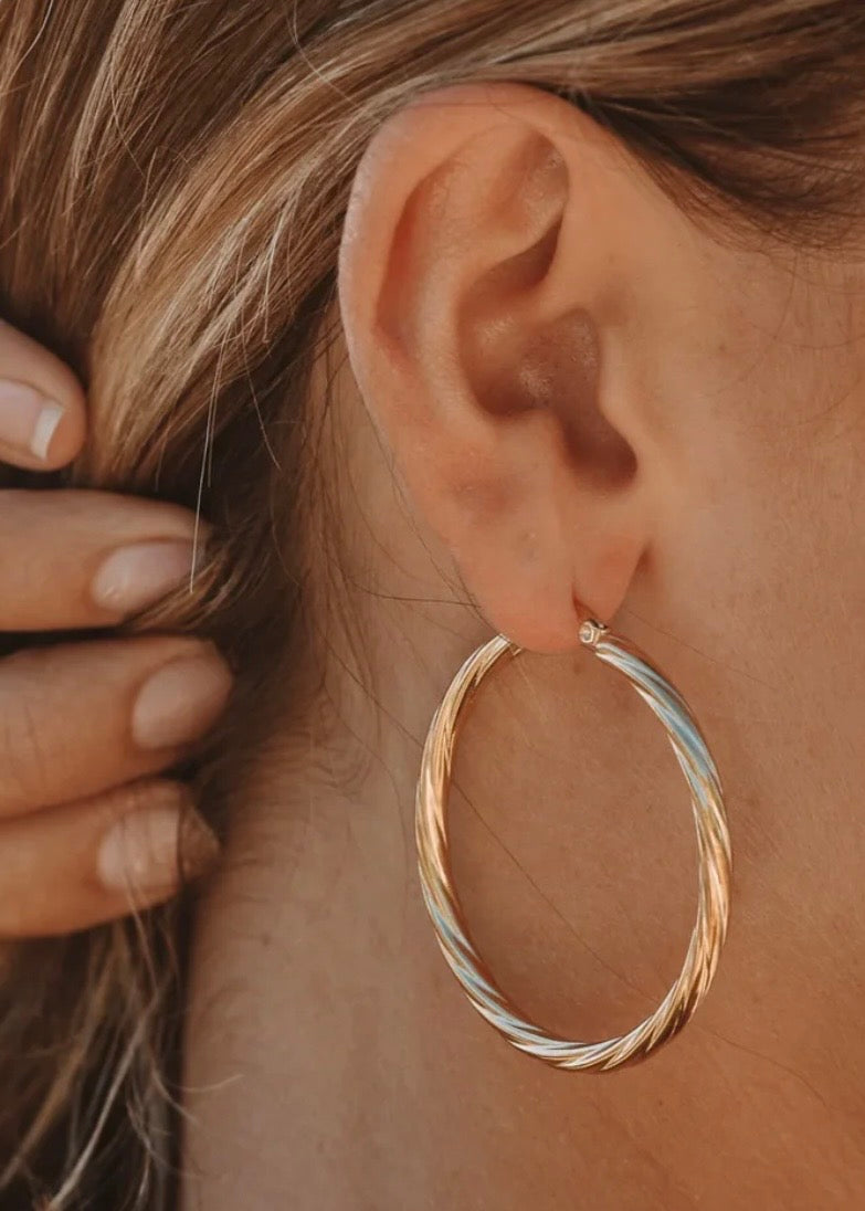 Bold Twisted Hoop