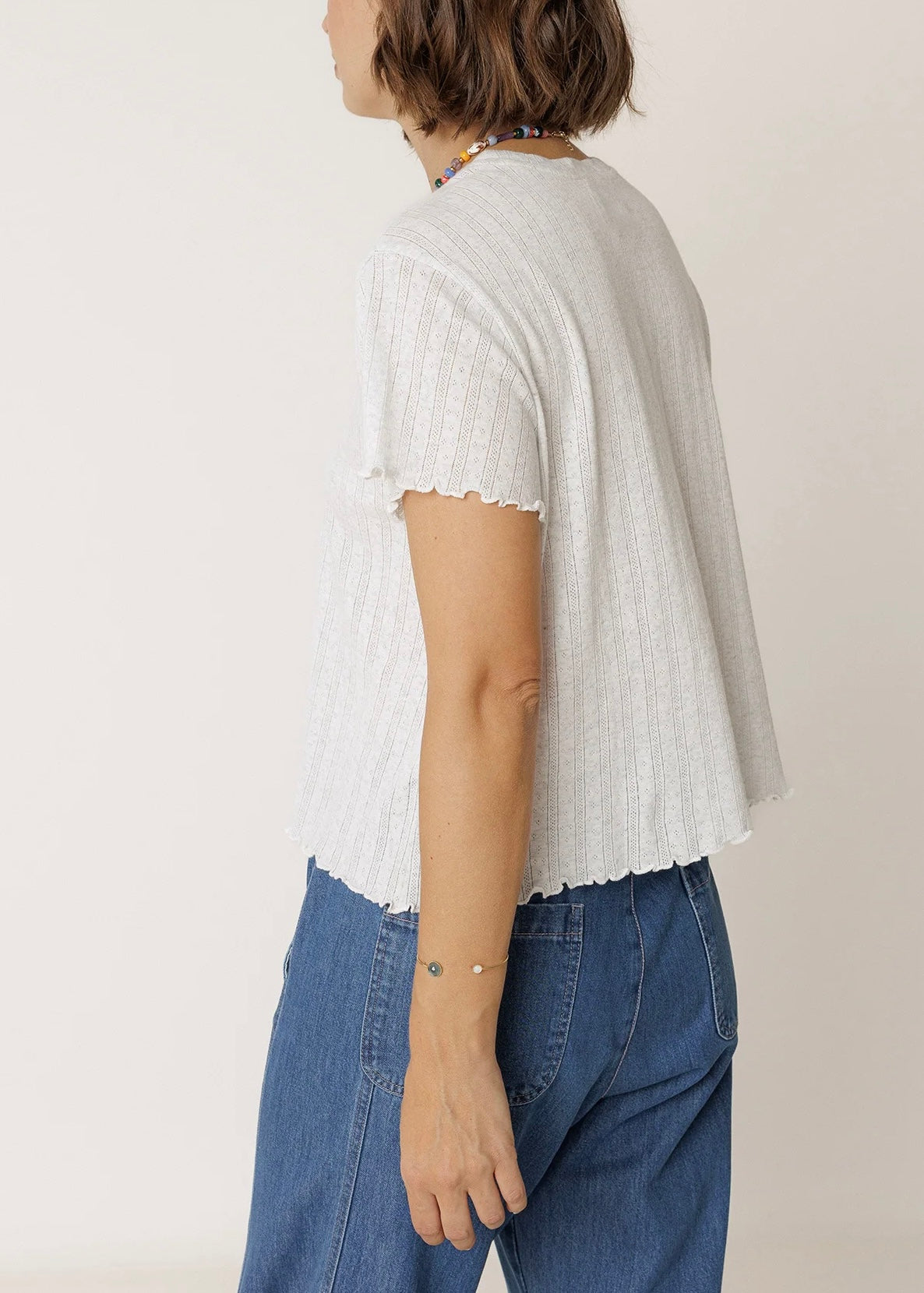 Cropped Rib Shirt