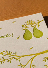 Congrats Pears | Wedding | Letterpress Card