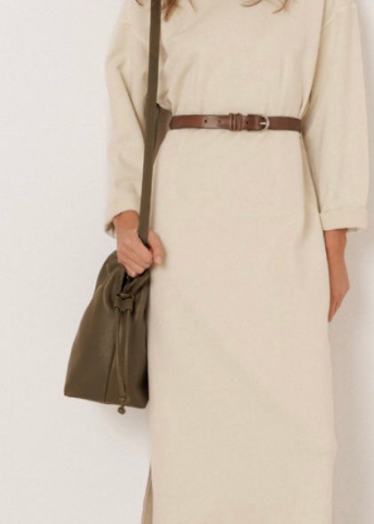 Cinched Leather Bag