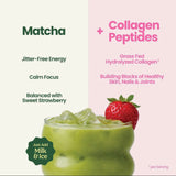 Superfood Latte Powder, Strawberry Matcha with Collagen