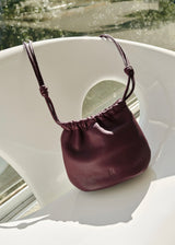 Gathered Leather Tote Bag