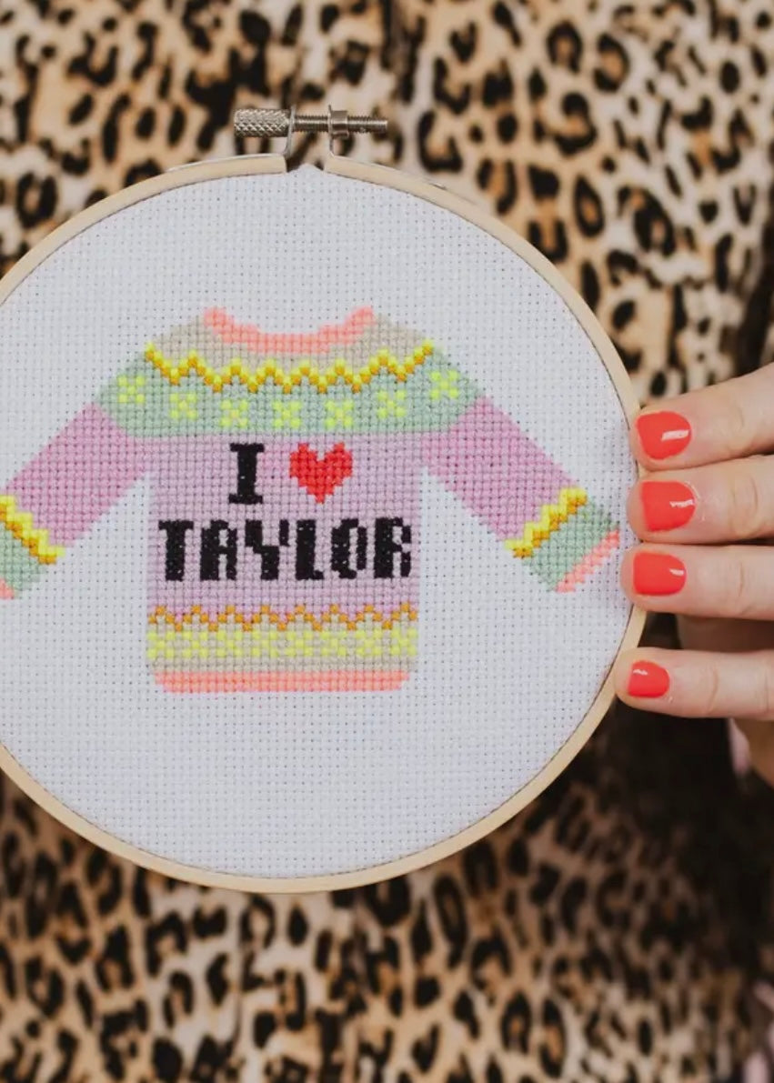 I Love Taylor Cross Stitch Kit