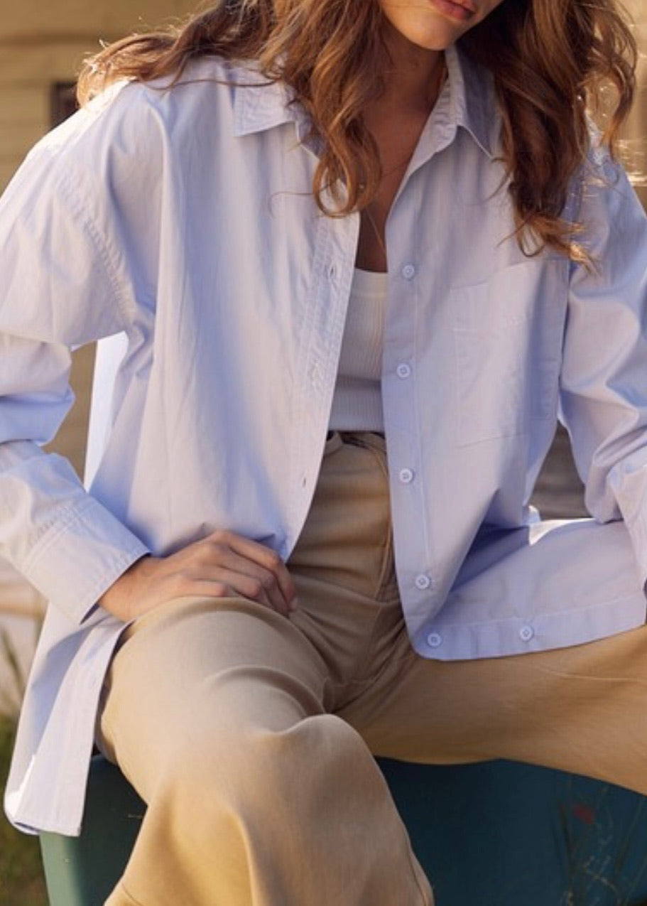 Contrast Stitch Button Down Shirt
