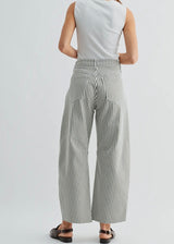Stripe Barrel Jean w/ Seams