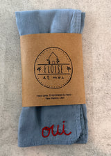Hand Dyed + Embroidered Oui Organic Cotton Bandana