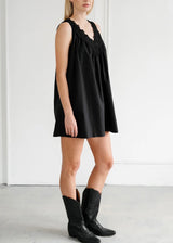 Lace Poplin Dress