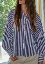 Greek Islands Stripe Button Up