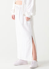 Contrast Stitch Midi Skirt