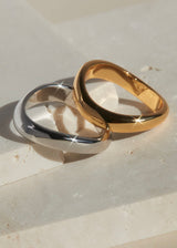 Two-Tone Wave Ring Set