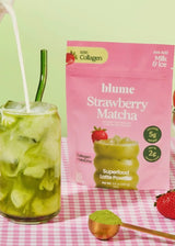 Superfood Latte Powder, Strawberry Matcha with Collagen