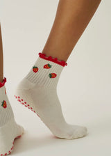 Strawberry Ruffle Grip Socks