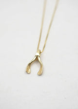 Wishbone Necklace in 10k Solid Gold