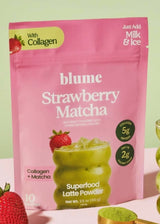 Superfood Latte Powder, Strawberry Matcha with Collagen