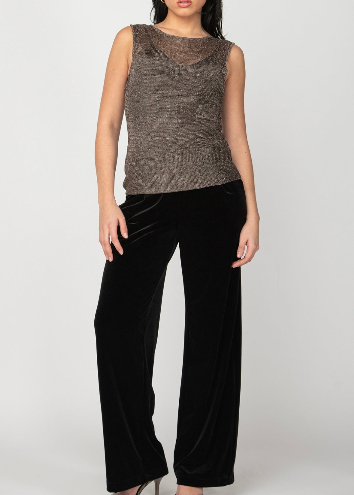 Metallic Mesh Top