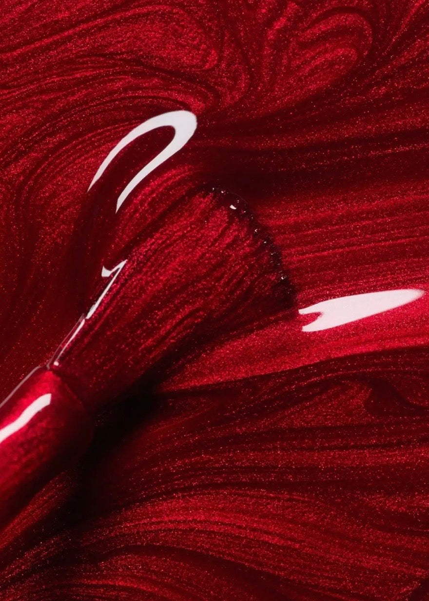 Red Hibiscus Green Flash Nail Polish