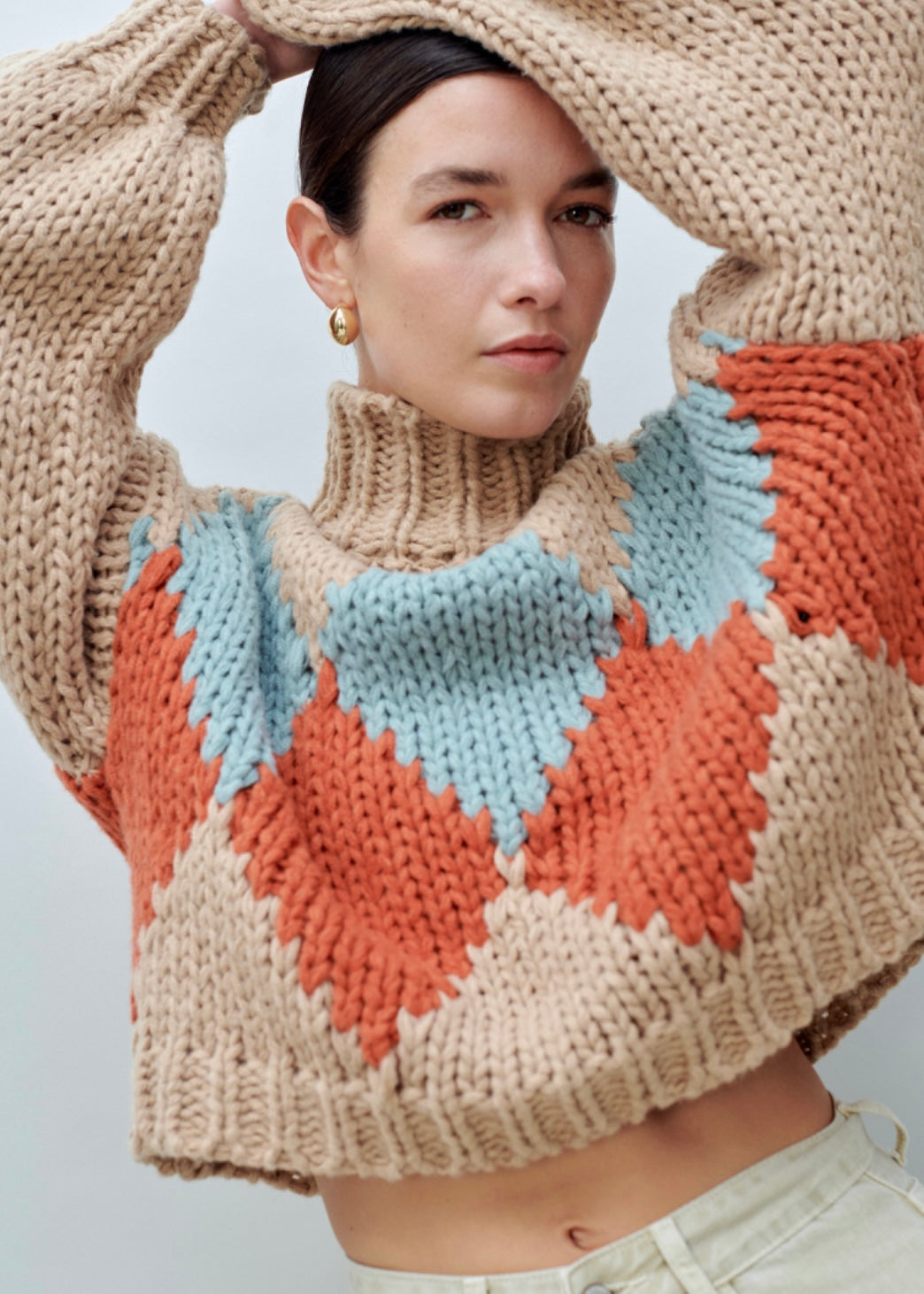 Hand Knitted Patterned Sweater