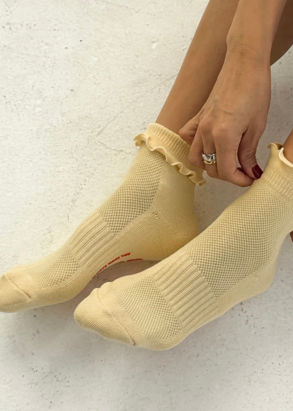 Ruffled Hugger Crew Socks