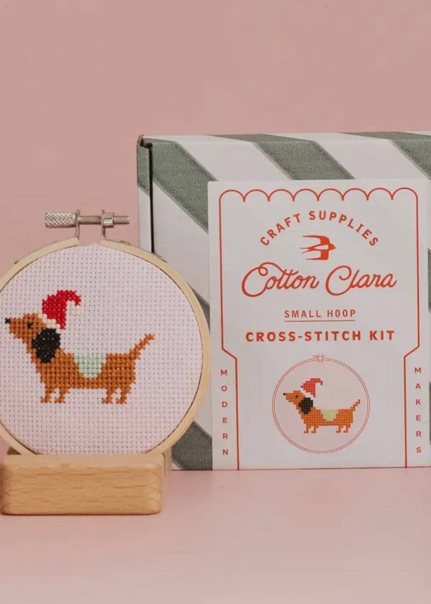 Christmas Dachshund Cross Stitch Kit