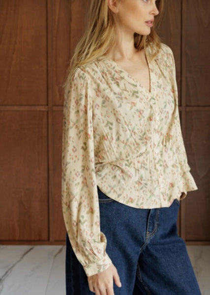Cinched Patterend Blouse
