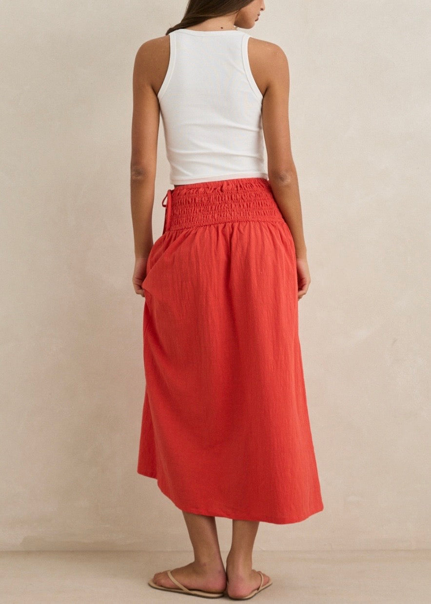 Alana Tie Side Maxi Skirt