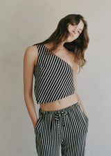 One Shoulder Stripe Top