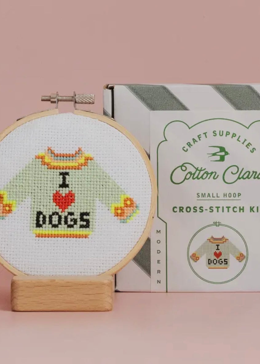 I Heart Dogs Cross Stitch Kit