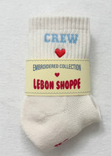 Embroidered Crew Socks