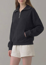 Pre Shrunk Cotton Terry Half Zip Sweatshirt