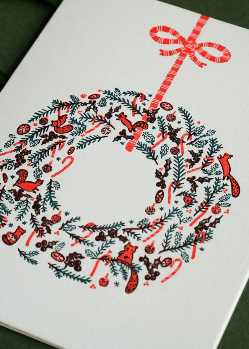 Wreath | Holiday | Letterpress Card