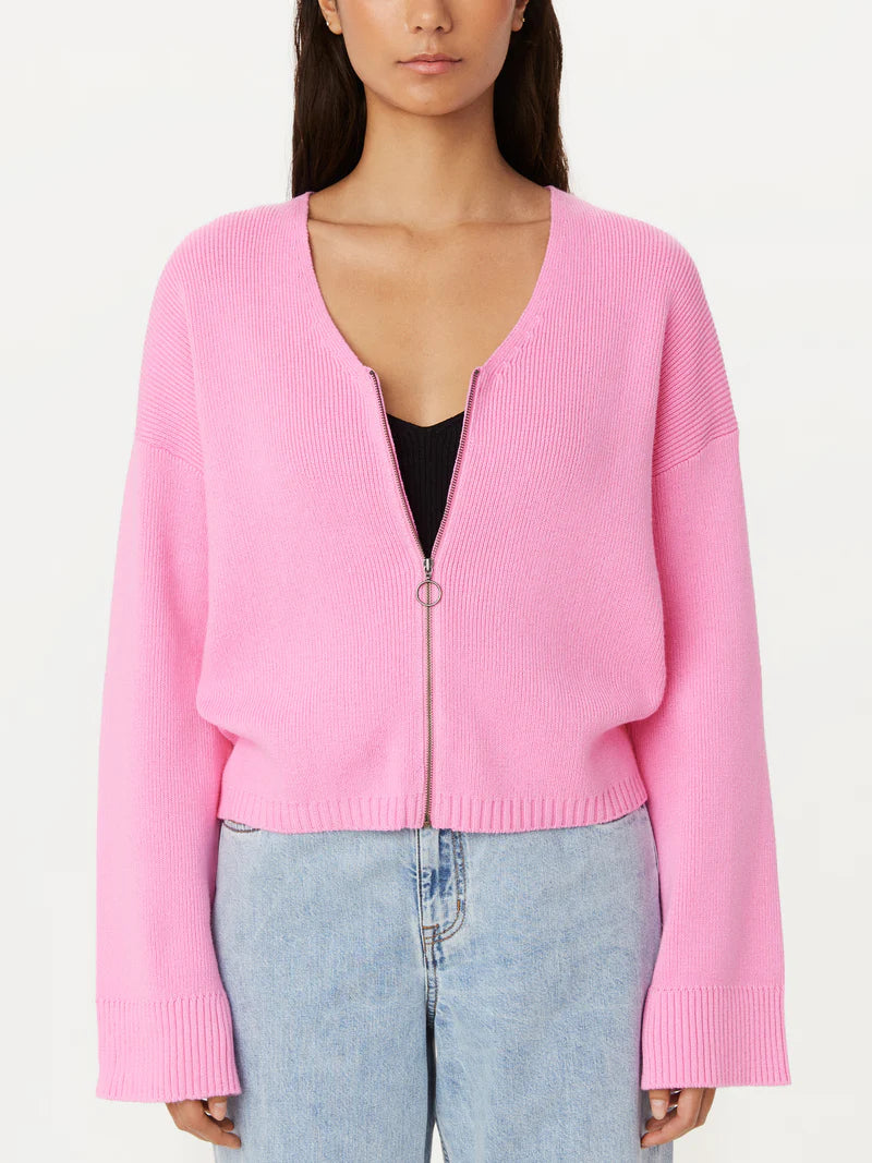 The Bell Sleeve Zip Up Sweater