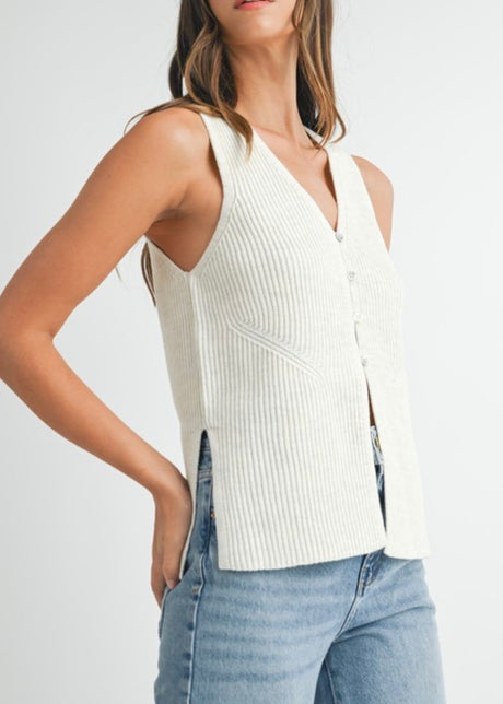 Holos Side Slit Sweater Vest