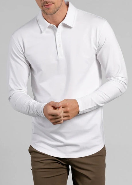 Drop-Cut Long Sleeve Lux Polo