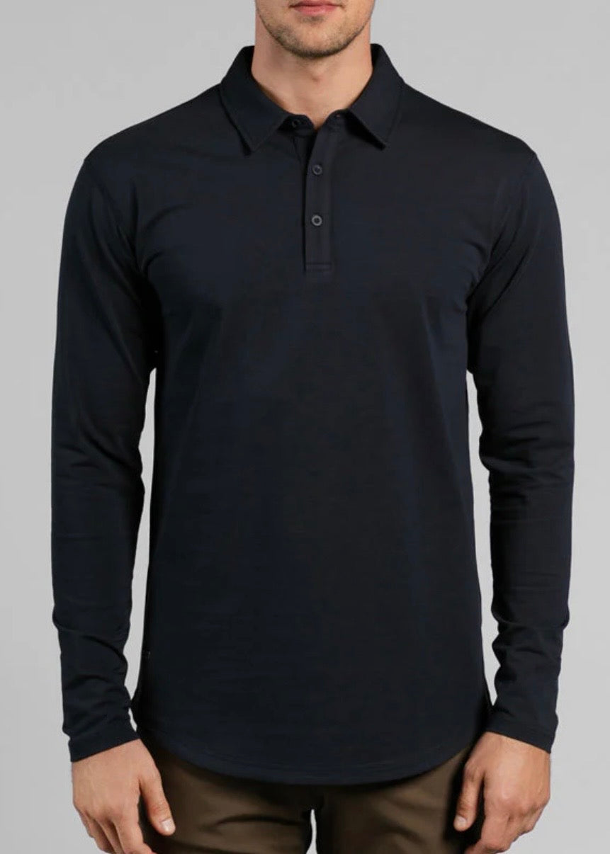 Drop-Cut Long Sleeve Lux Polo