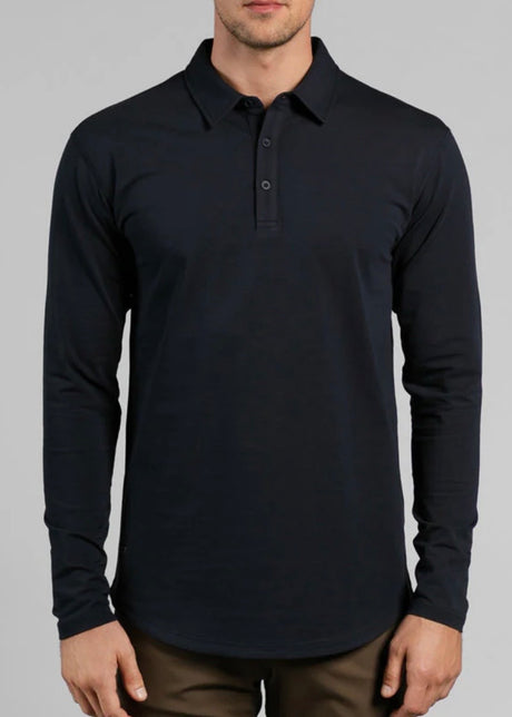 Drop-Cut Long Sleeve Lux Polo