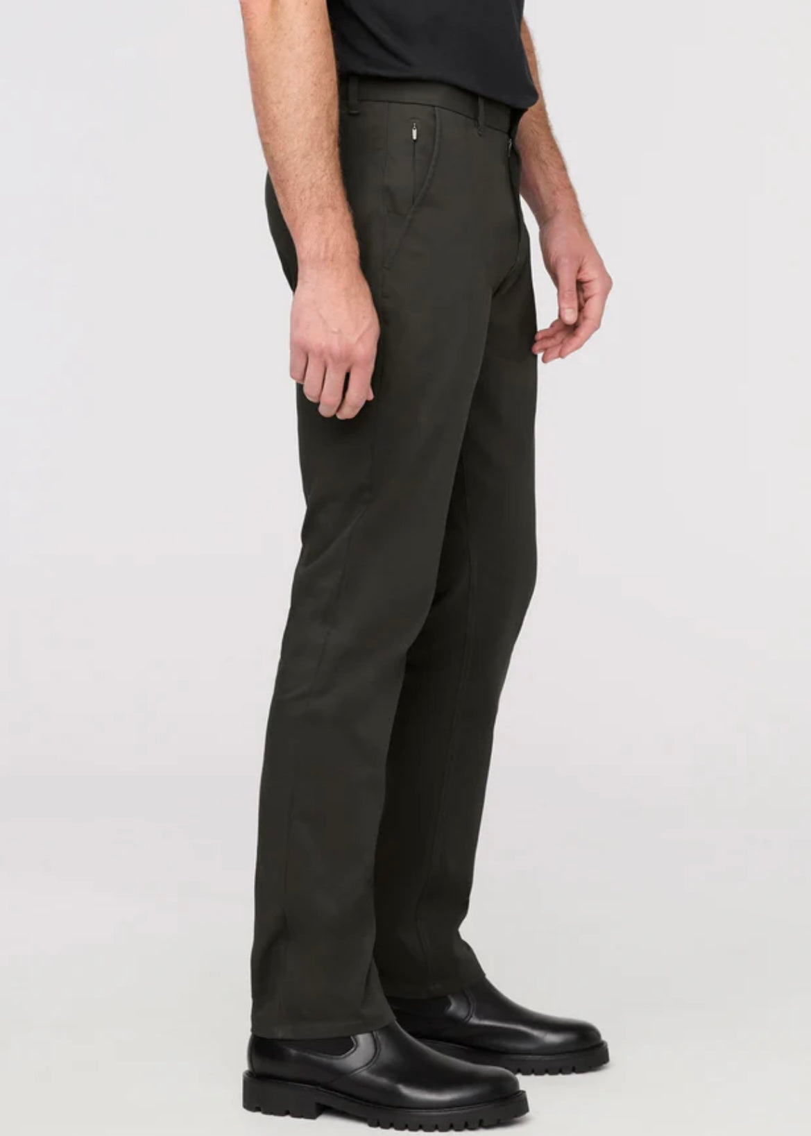 NuStretch Slim Straight Trouser in Evergreen