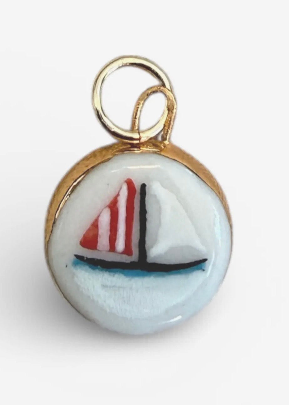 Sailboat Circle Charm