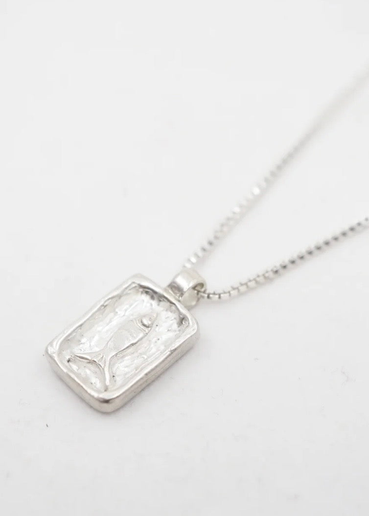 Fin Charm Necklace in Sterling Silver