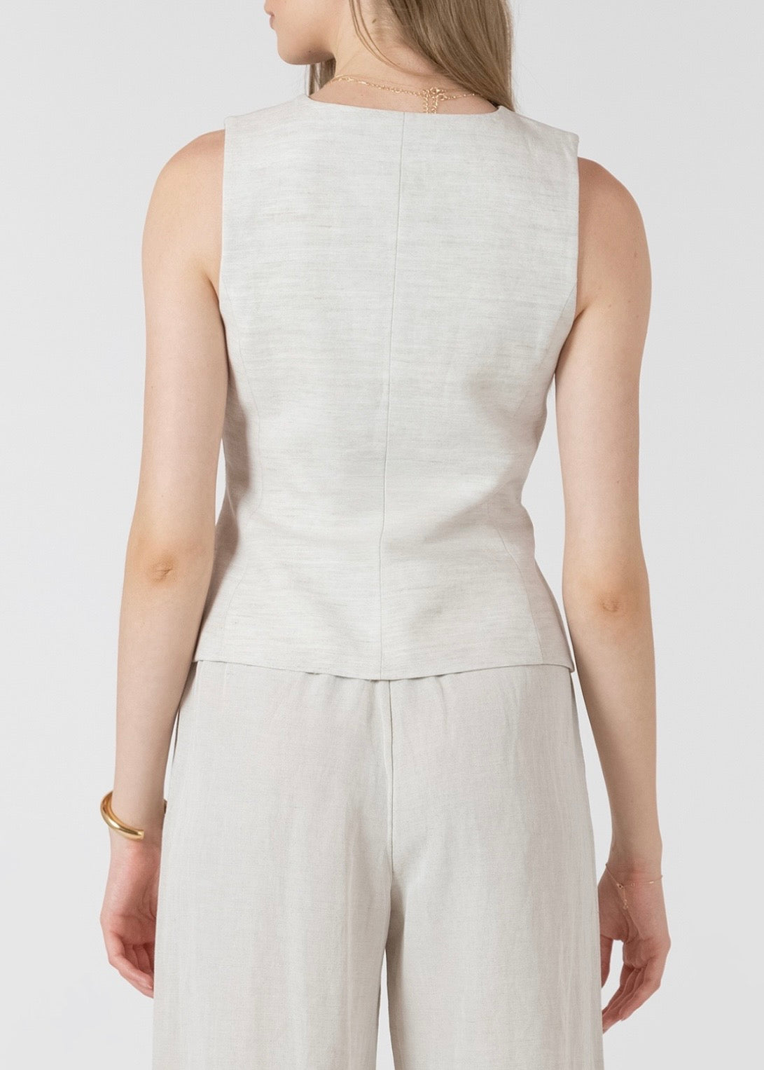 Ecru Button Up Vest