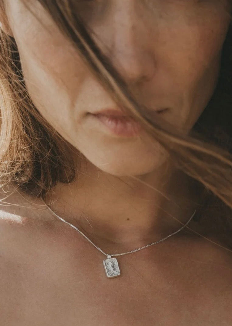 Fin Charm Necklace in Sterling Silver